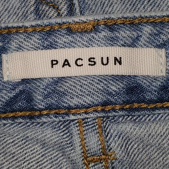Pacsun Light Wash 90's Boyfriend Straight Frayed Distressed Ripped Jeans 24 - Picture 7 of 10